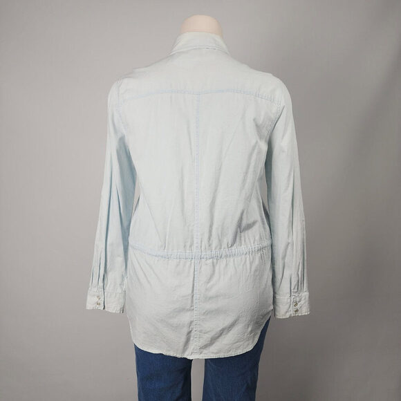 Light Blue Button Down Shirt for Women - Picture 7 of 10